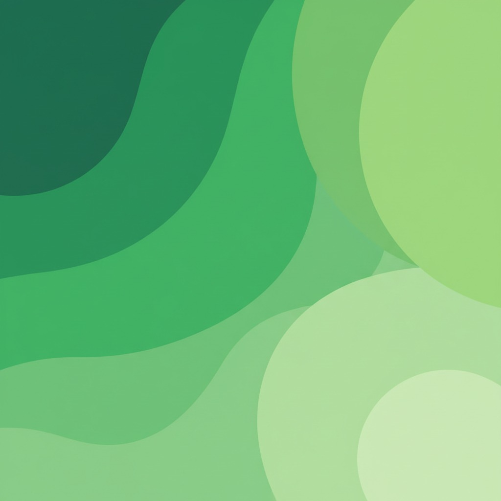 Abstract patroon van overlappende golvende vormen in verschillende tinten groen.